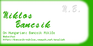 miklos bancsik business card